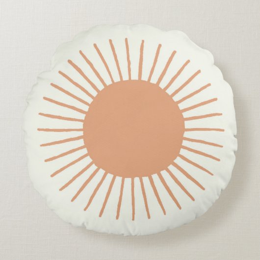 Sun boho kussen in koraalroze voor kinderverzorgin (Voorkant)