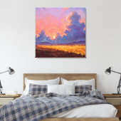 Sun Cast - Painterly Landscape Style Canvas Afdruk (Insitu (Slaapkamer))