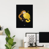 SUN CAT van Alexandra Dikaia Poster (Thuiskantoor)