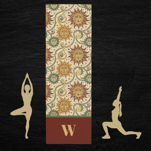 Sun Celestial  Bourgondië Groen Gouden Patroon Yogamat