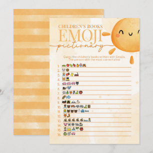 Sun Children's Book Emoji Pictionary Shower Game Kaart