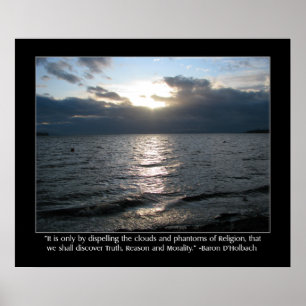 Sun, Clouds, Beach en D'Holbach Quote Poster