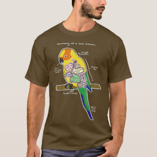 Sun Conure Funny Parrot - Anatomie van een zon T-shirt