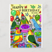 sun conure gcc quaker caique senegal parrot blij briefkaart (Voorkant)