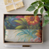 Sun Conure Parrot Kleurrijke Bloemen Decoupage Tissuepapier (Geschenk)