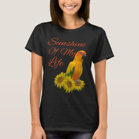 Sun Conure Parrot Sunshine Sunflower T-shirt (Voorkant)