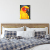 Sun Conure Parrot verpakt Canvas Afdruk (Insitu (Slaapkamer))