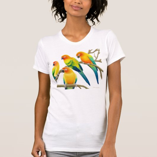 Sun Conure Parrots Dames Jersey Knit Shirt (Voorkant)
