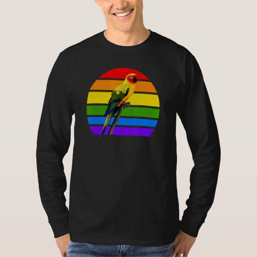 Sun Conure Rainbow Bird Birdwatcher Diversity Bird T-shirt (Voorkant)