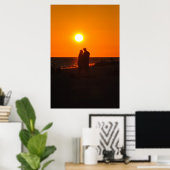 Sun Couple Silhouette Love Sanibel Sunset Poster (Bureau à domicile)