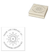 Sun  Custom NAme Initiaal Library Book Rubberstempel (Gestempeld)