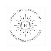 Sun  Custom NAme Initiaal Library Book Rubberstempel (Afrduk)