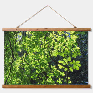 Sun Dapped Horse Chestnut Leaves Hangend Wandkleed