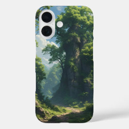 Sun-Dappled Forest Trail iPhone 16 Hoesje