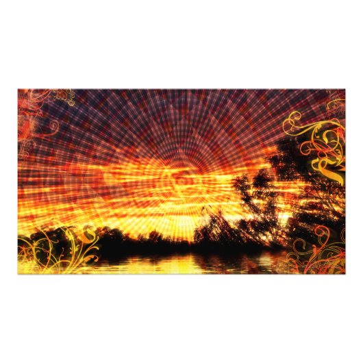 Sun Decor Sunset Fantasy Art Foto Afdruk (Voorkant)