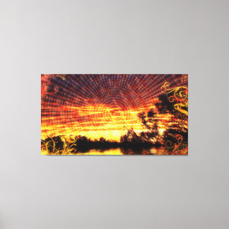 Sun Decor Sunset Fantasy Art Wrapped Canvas