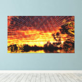 Sun Decor Sunset Fantasy Art Wrapped Canvas Afdruk (Insitu (Houten vloer))