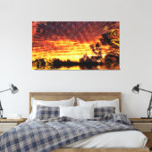 Sun Decor Sunset Fantasy Art Wrapped Canvas Afdruk (Insitu (Slaapkamer))