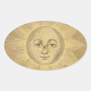 Sun Detail van Antiek Bowles Map, ongeveer 1780 Ovale Sticker