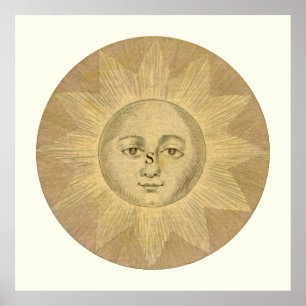 Sun Detail van Antiek Bowles Map, ongeveer 1780 Poster
