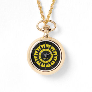Sun Dial aangepaste monogram-horloges Horloge
