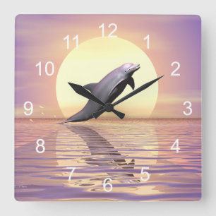 Sun Dolphin Vierkante Klok