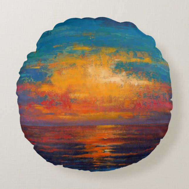 Sun Down II Rond Kussen (Voorkant)