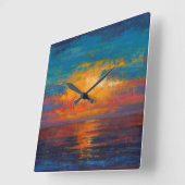 Sun Down II Vierkante Klok (Hoek)