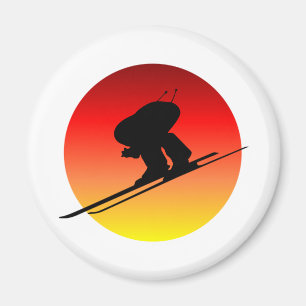 Sun downhill skiing magneet