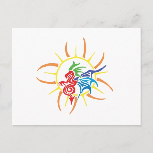 Sun dragon briefkaart (Voorkant)