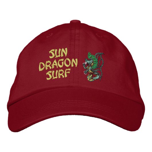 Sun Dragon Surf Geborduurde Pet (Voorkant)