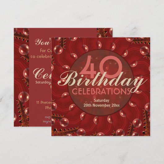 Sun Earth Bubbles Célébrations Invitation (Devant / Derrière)