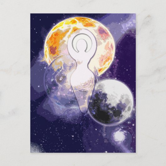Sun Earth en Moon Goddess Briefkaart (Voorkant)