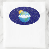 Sun & Earth - Ovale Sticker (Tas)