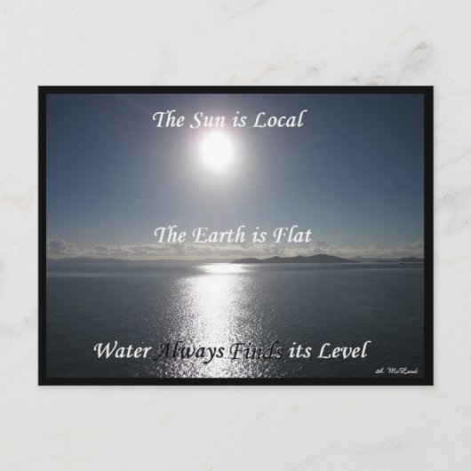 Sun Earth Water Briefkaart - FLat Earth Meme (Voorkant)