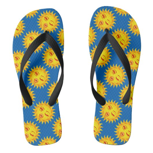 Sun Emoji Print Teenslippers (Voetbed)