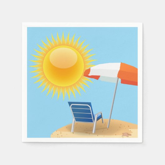 Sun en Beach Umbrella Servetten (Voorkant)