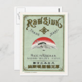 Sun en Crane Bird Japans Zijderlabel Briefkaart (Voorkant / Achterkant)
