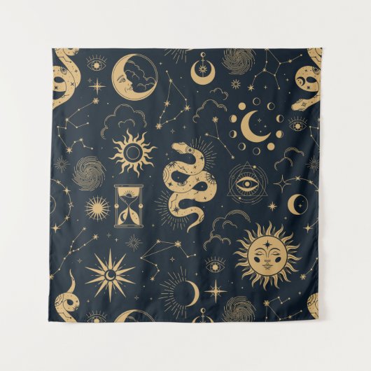 Sun en Moon-Astronomy Witch Wandkleed (Voorkant)