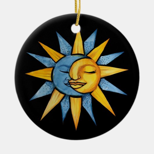 Sun en Moon Keramisch Ornament (Voorkant)