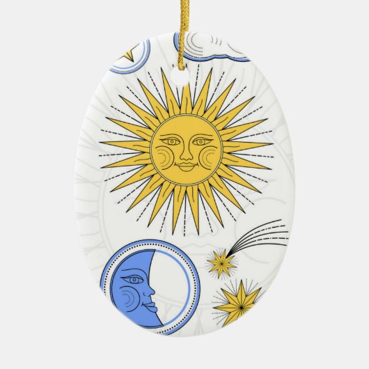 Sun en Moon Keramisch Ornament (Voorkant)