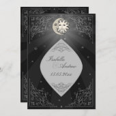 Sun en Moon Love - klassieke trouwuitnodiging Kaart (Voorkant / Achterkant)