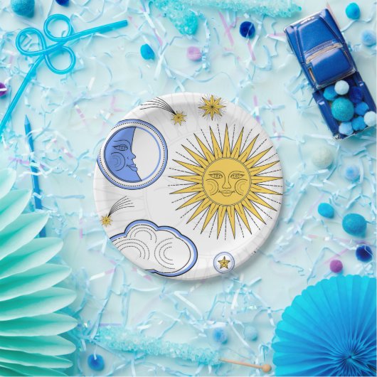  Sun en Moon Papieren Bordje (Feest)