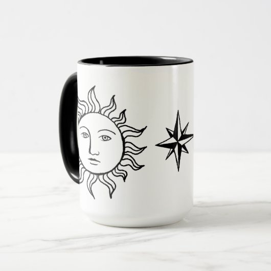 Sun en Moon Retro Magic  Witchy Celestial Mok (Voorkant links)