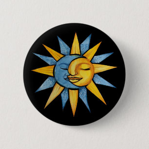Sun en Moon Ronde Button 5,7 Cm