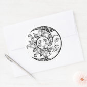 Sun en Moon Ronde Sticker (Envelop)