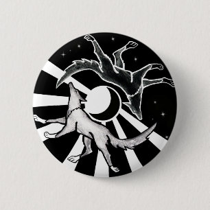 Sun en Moon Wolves Ronde Button 5,7 Cm