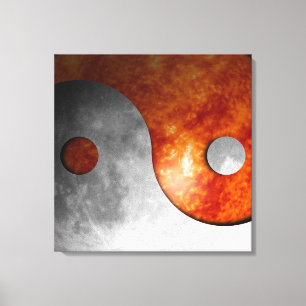Sun en Moon Yin Yang Canvas Afdruk