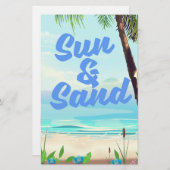 Sun en Sand inspirerend quote cartoon poster la Briefpapier (Voorkant / Achterkant)