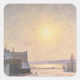 Sun en sneeuw, Scene uit Stockholm Vierkante Sticker